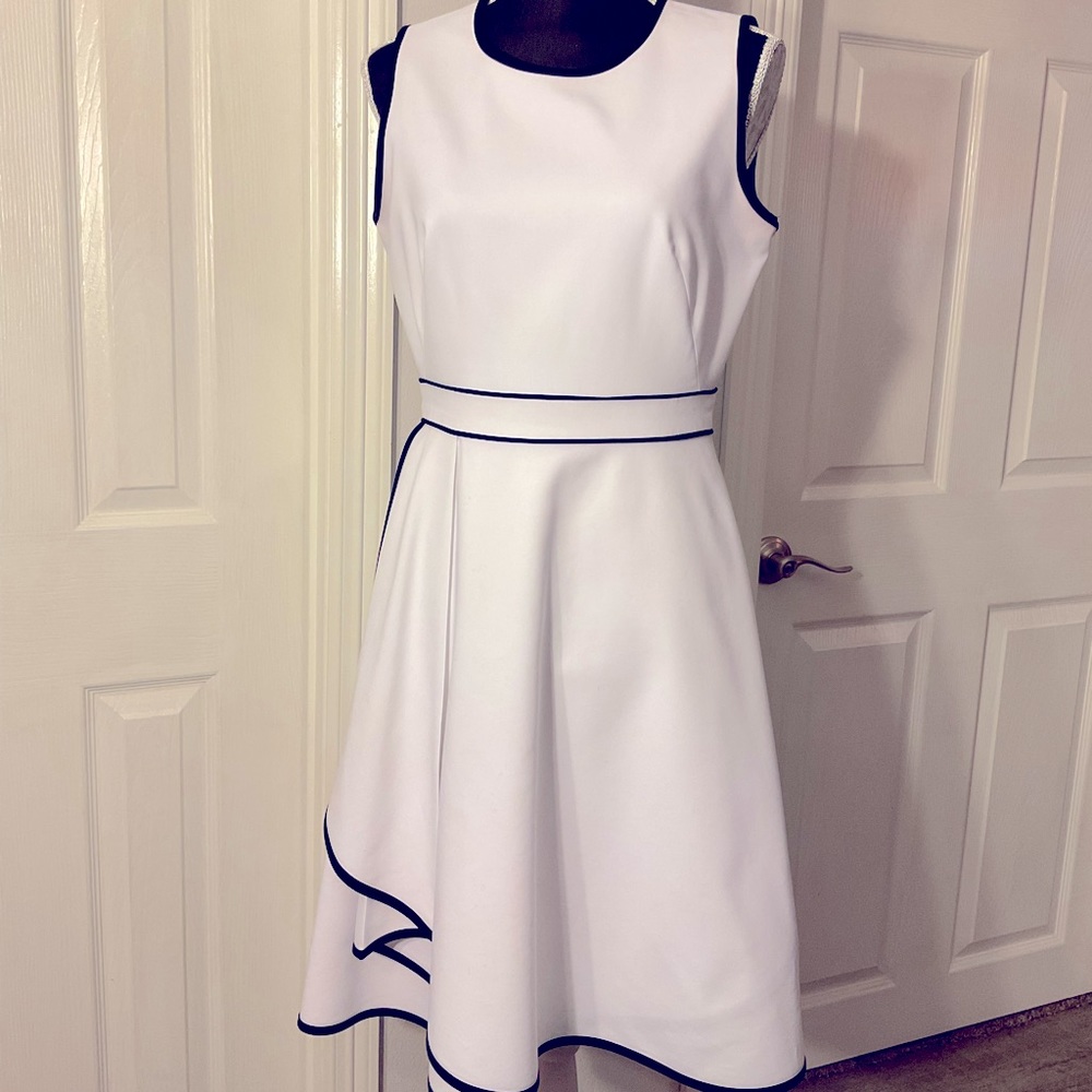 Calvin Klein white a line dress size 8